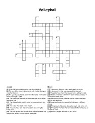 Volleyball crossword puzzle