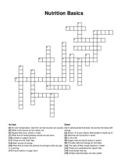 Nutrition Basics crossword puzzle