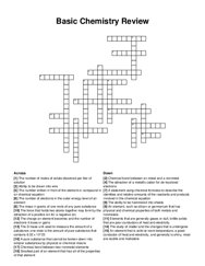 Basic Chemistry Review crossword puzzle