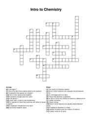Intro to Chemistry crossword puzzle
