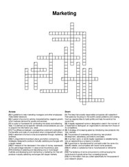 Marketing crossword puzzle