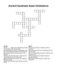 Ancient Southeast Asian Civilizations crossword puzzle