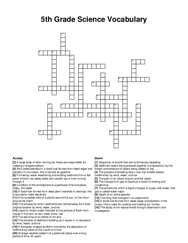 5th Grade Science Vocabulary crossword puzzle