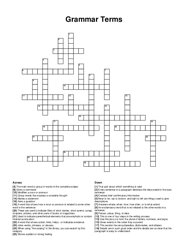 Grammar Terms crossword puzzle