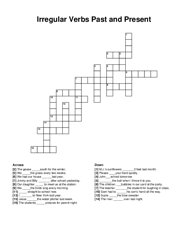 Irregular Verbs Past and Present crossword puzzle