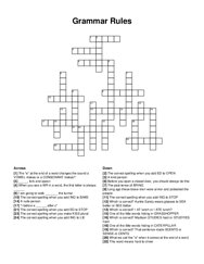 Grammar Rules crossword puzzle