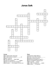 Jonas Salk crossword puzzle