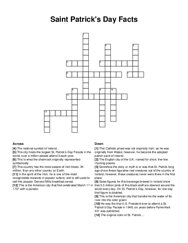 Saint Patricks Day Facts crossword puzzle