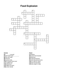 Food Explosion crossword puzzle