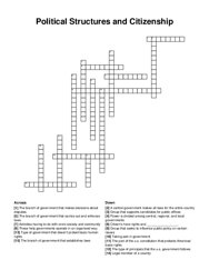 Political Structures and Citizenship crossword puzzle