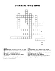 Drama and Poetry terms crossword puzzle