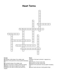 Heart Terms crossword puzzle
