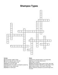 Shampoo Types crossword puzzle