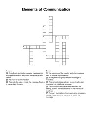 Elements of Communication crossword puzzle