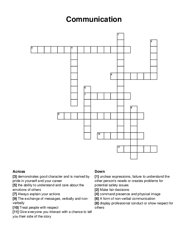 Communication crossword puzzle