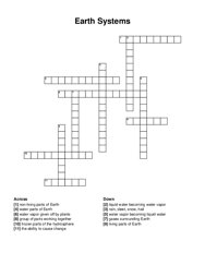 Earth Systems crossword puzzle