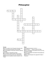 Philosopher crossword puzzle