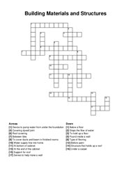 Building Materials and Structures crossword puzzle