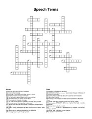 Speech Terms crossword puzzle