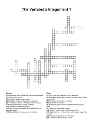 The Vertebrate Integument 1 crossword puzzle