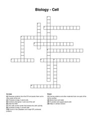 Biology - Cell crossword puzzle