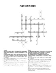 Contamination crossword puzzle