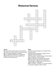 Rhetorical Devices crossword puzzle