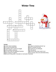 Winter Time crossword puzzle