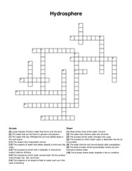 Hydrosphere crossword puzzle