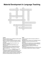Material Development in Language Teaching crossword puzzle