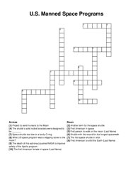 U.S. Manned Space Programs crossword puzzle
