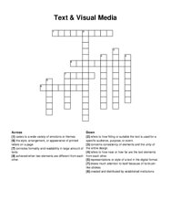 Text & Visual Media crossword puzzle