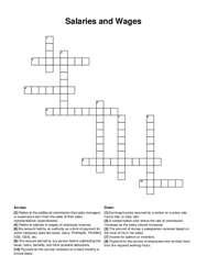 Salaries and Wages crossword puzzle