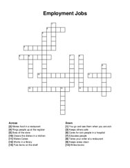 Employment Jobs crossword puzzle