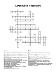 Aeronautical Vocabulary crossword puzzle