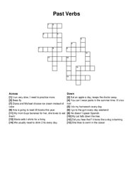 Past Verbs crossword puzzle
