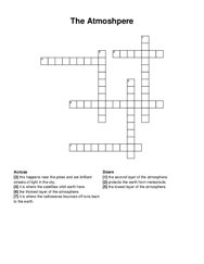 The Atmoshpere crossword puzzle