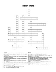 Indian Wars crossword puzzle