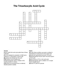 The Tricarboxylic Acid Cycle crossword puzzle