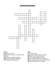 Carbohydrates crossword puzzle