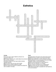 Esthetics crossword puzzle