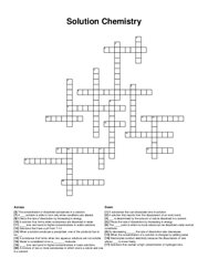 Solution Chemistry crossword puzzle