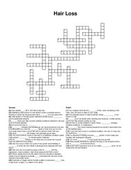 Hair Loss crossword puzzle