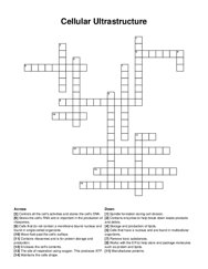 Cellular Ultrastructure crossword puzzle