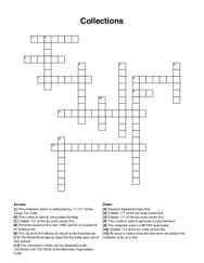 Collections crossword puzzle