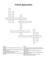Critical Approaches crossword puzzle