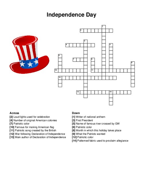 Independence Day Crossword Puzzle