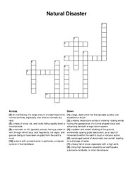 Natural Disaster crossword puzzle