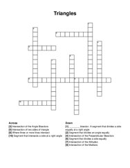 Triangles crossword puzzle
