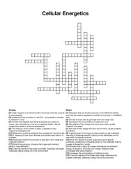Cellular Energetics crossword puzzle